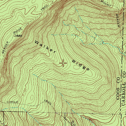 Topographic Map of Walker Ridge, NH