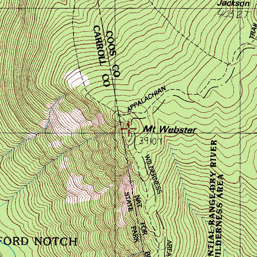 Topographic Map of Mount Webster, NH
