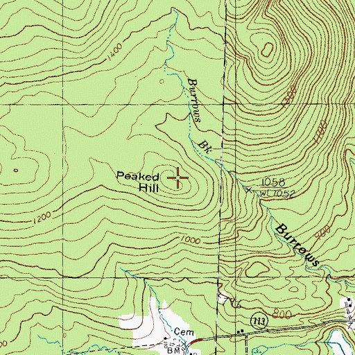 Topographic Map of Peaked Hill, NH