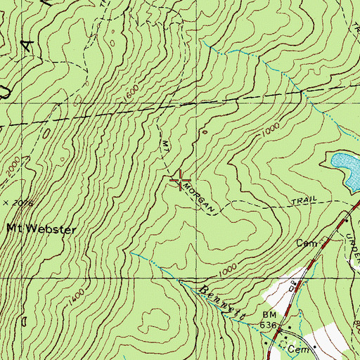 Topographic Map of Mount Morgan Trail, NH