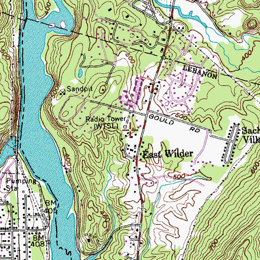 Topographic Map of WTSL-AM (Hanover), NH