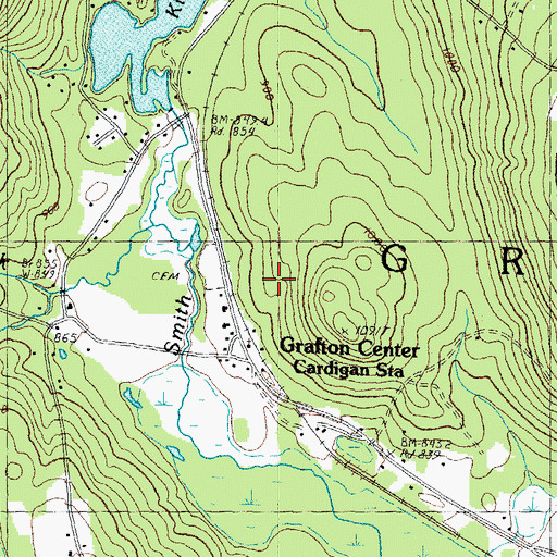 Topographic Map of Town of Grafton, NH