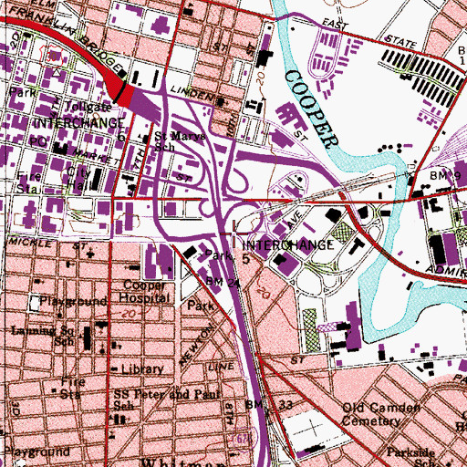 Topographic Map of Interchange 5, NJ