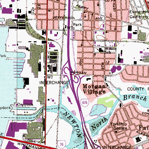 Topographic Map of Interchange 3, NJ