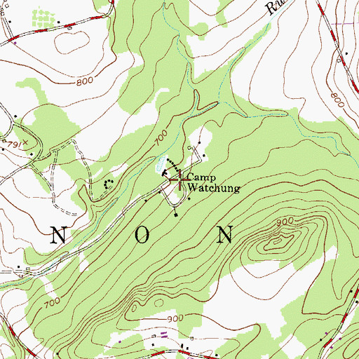 Topographic Map of Camp Watchung, NJ