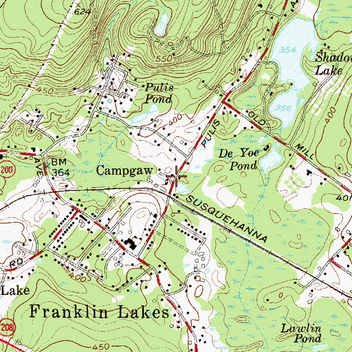 Topographic Map of Campgaw, NJ