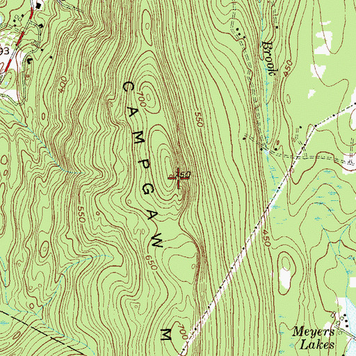Topographic Map of Campgaw Mountain, NJ
