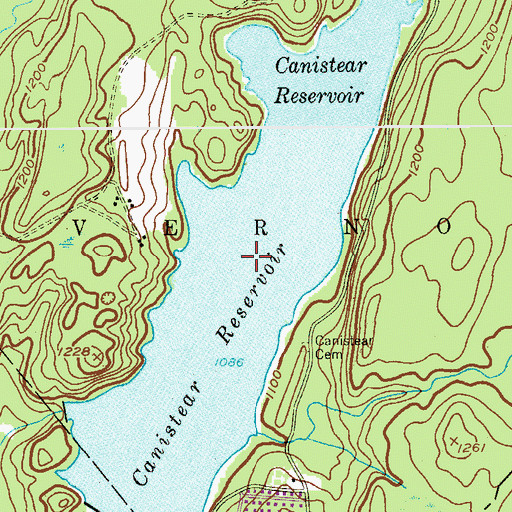 Topographic Map of Canistear Reservoir, NJ