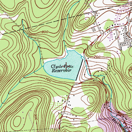 Topographic Map of Clyde Potts Reservoir, NJ