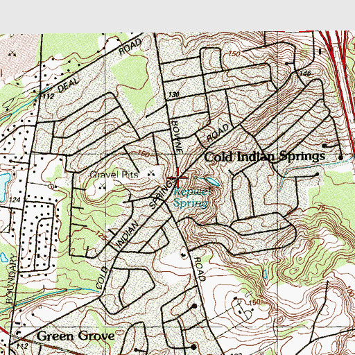 Topographic Map of Cold Indian Springs, NJ