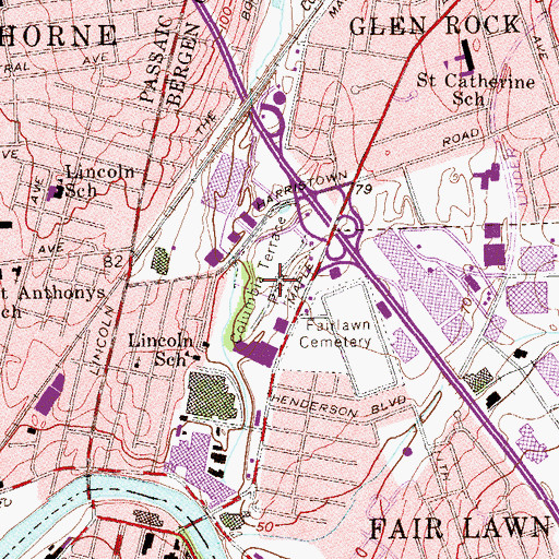 Topographic Map of Columbia Terrace Park, NJ