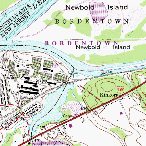 Topographic Map of Crafts Creek, NJ