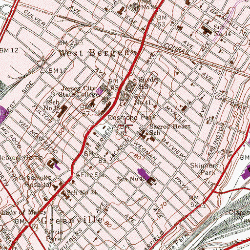 Topographic Map of Audubon Park, NJ