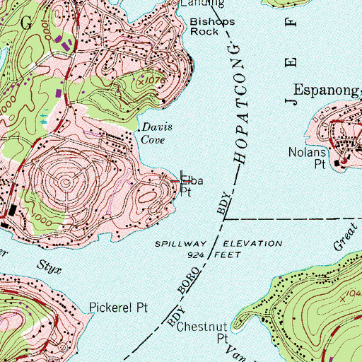 Topographic Map of Elba Point, NJ