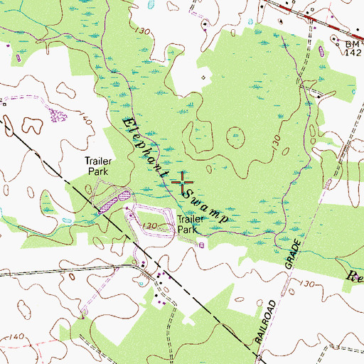 Topographic Map of Elephant Swamp, NJ