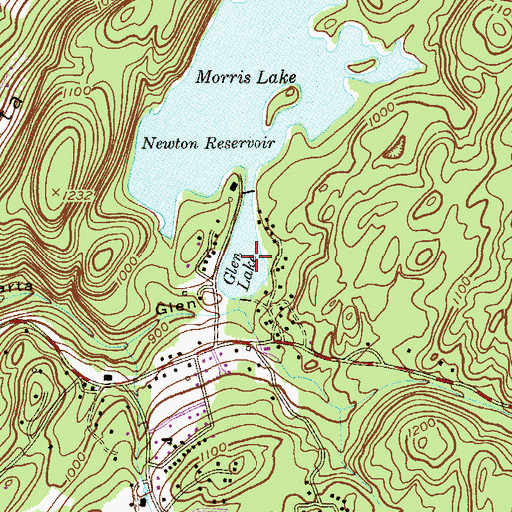 Topographic Map of Glen Lake, NJ