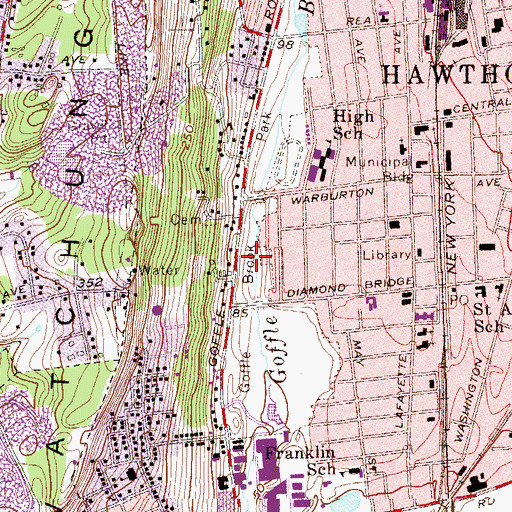 Topographic Map of Goffle Brook Park, NJ