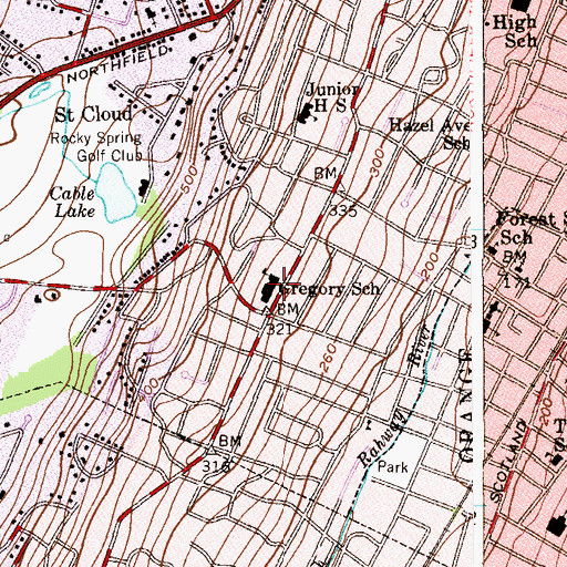 Topographic Map of Gregory Elementary School, NJ