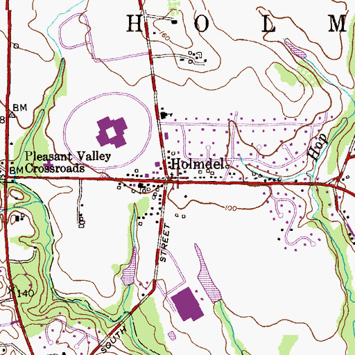 Topographic Map of Holmdel, NJ