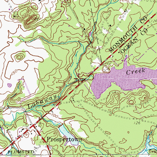 Topographic Map of Ivanhoe Brook, NJ