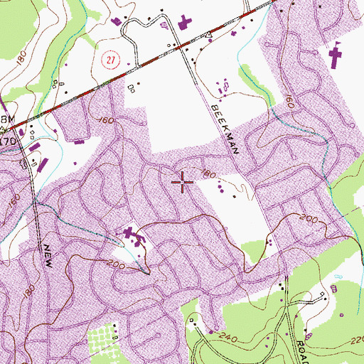 Topographic Map of Kendall Park, NJ