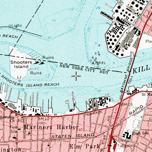 Topographic Map of Kill Van Kull, NJ