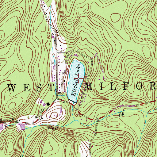 Topographic Map of Kitchell Lake, NJ