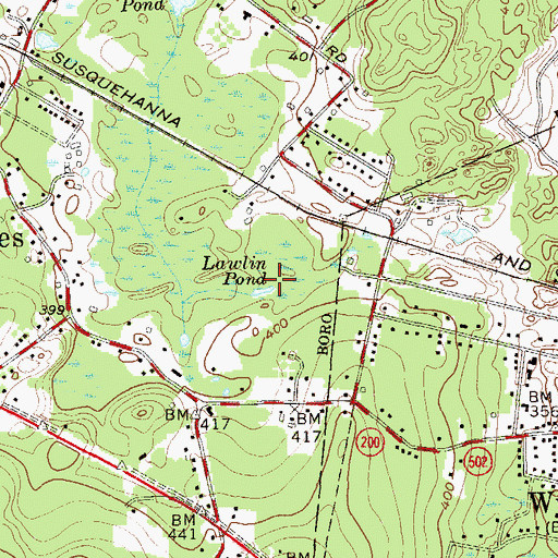 Topographic Map of Lawlin Pond, NJ