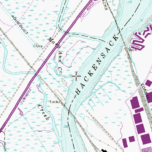 Topographic Map of Mary Ann Creek, NJ