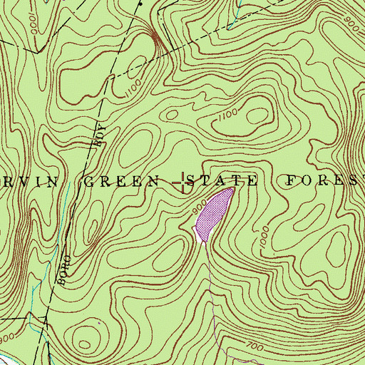 Topographic Map of Norvin Green State Forest, NJ