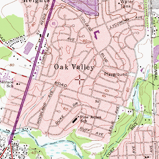 Topographic Map of Oak Valley, NJ