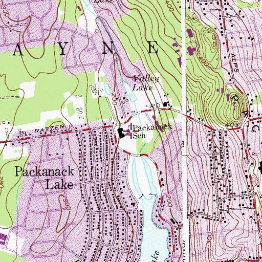 Topographic Map of Packanack Elementary School, NJ