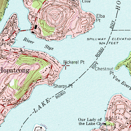 Topographic Map of Pickerel Point, NJ