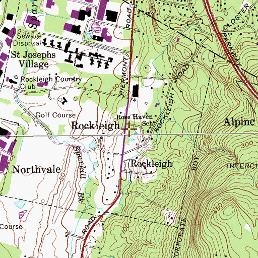 Topographic Map of Rockleigh, NJ