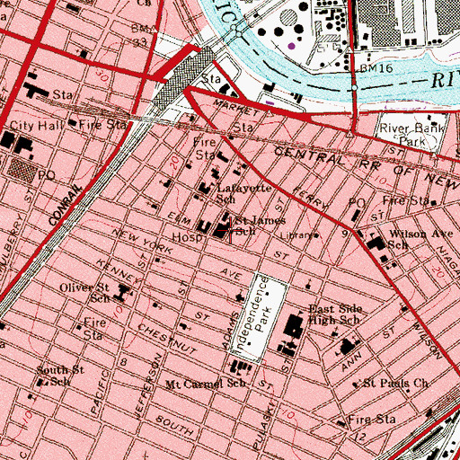 Topographic Map of Saint James School, NJ
