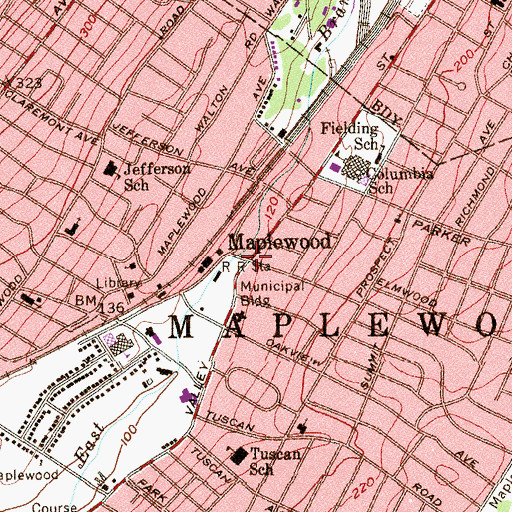 Topographic Map of Saint Josephs School, NJ