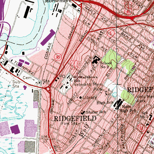 Topographic Map of Saint Matthews School, NJ