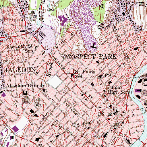 Topographic Map of Saint Pauls School, NJ