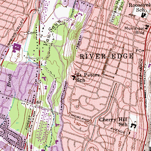 Topographic Map of Saint Peter Academy, NJ