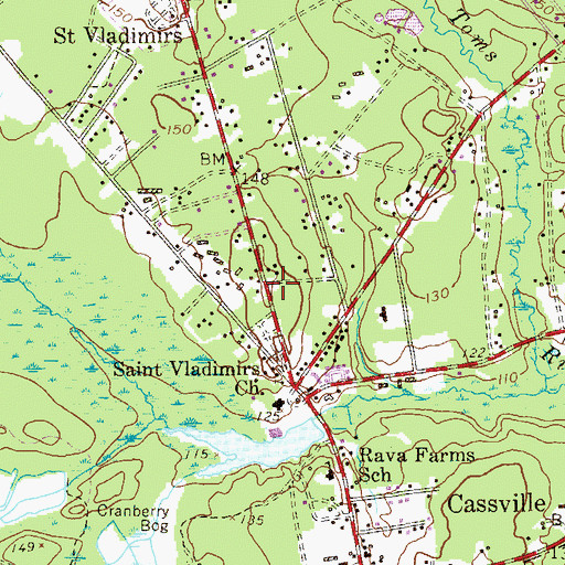 Topographic Map of Saint Vladimirs, NJ