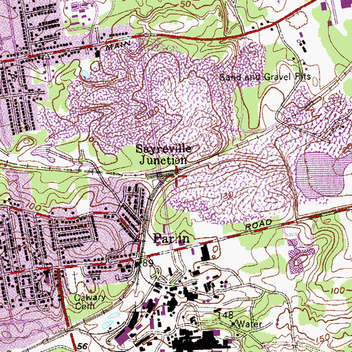 Topographic Map of Sayreville Junction, NJ