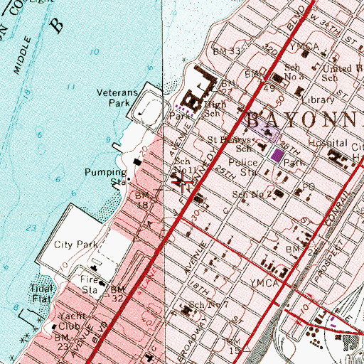 Topographic Map of Midtown Community Elementary School, NJ
