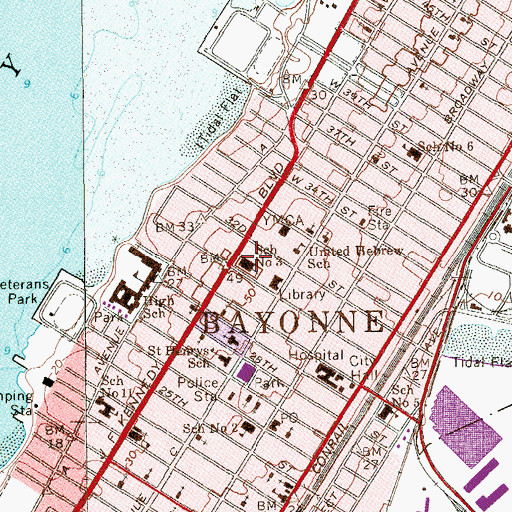 Topographic Map of Walter F Robinson Elementary School, NJ