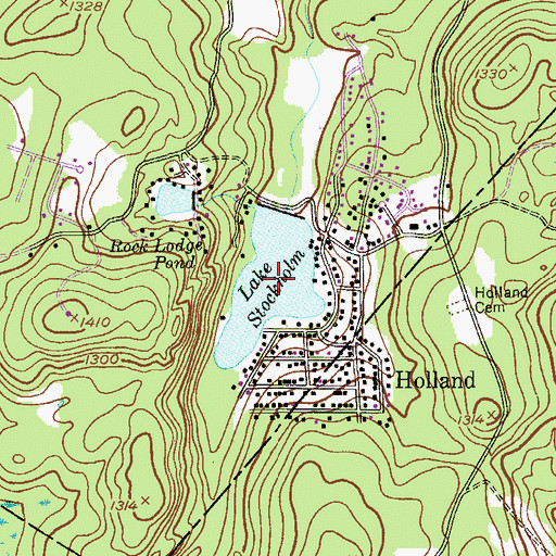 Topographic Map of Lake Stockholm, NJ