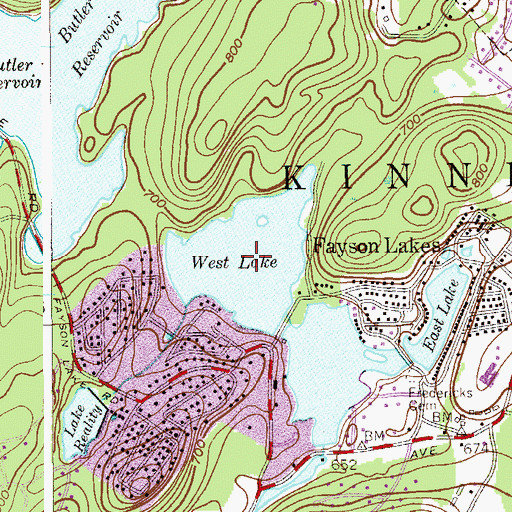 Topographic Map of West Lake, NJ