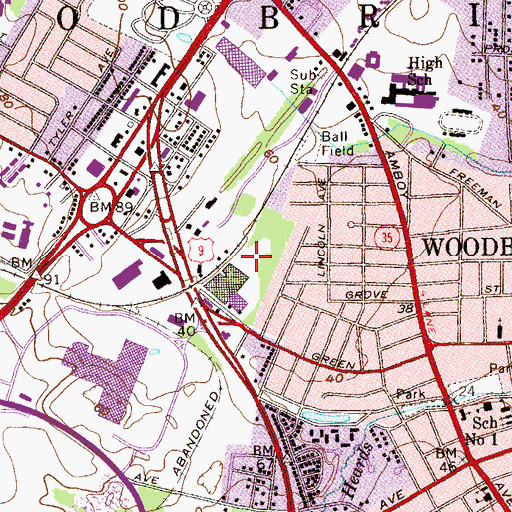 Topographic Map of Township of Woodbridge, NJ
