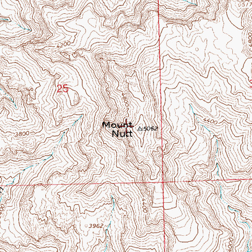Topographic Map of Mount Nutt, AZ