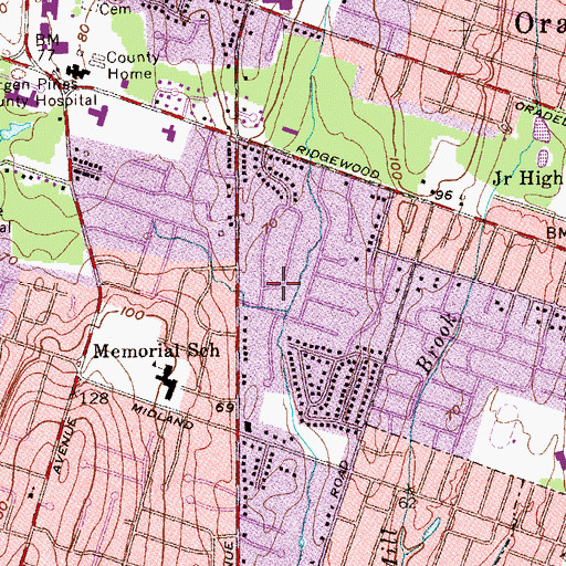 Topographic Map of Bendelius (historical), NJ