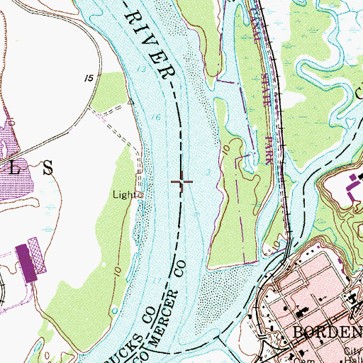 Topographic Map of Bordentown Range, NJ