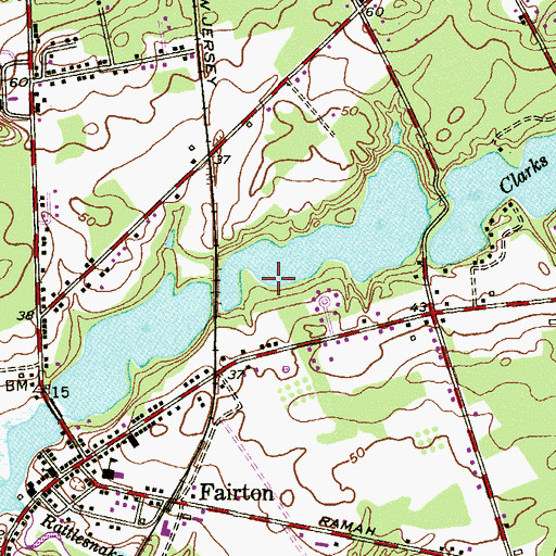 Topographic Map of Clarks Pond Fish and Wildlife Management Area, NJ